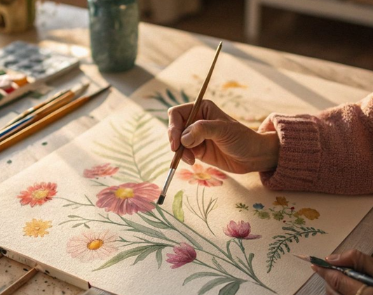 A colorful painting on canvas with balanced composition, visible brushstrokes, and harmonious colors, reflecting emotion, creativity, and the essence of painting.